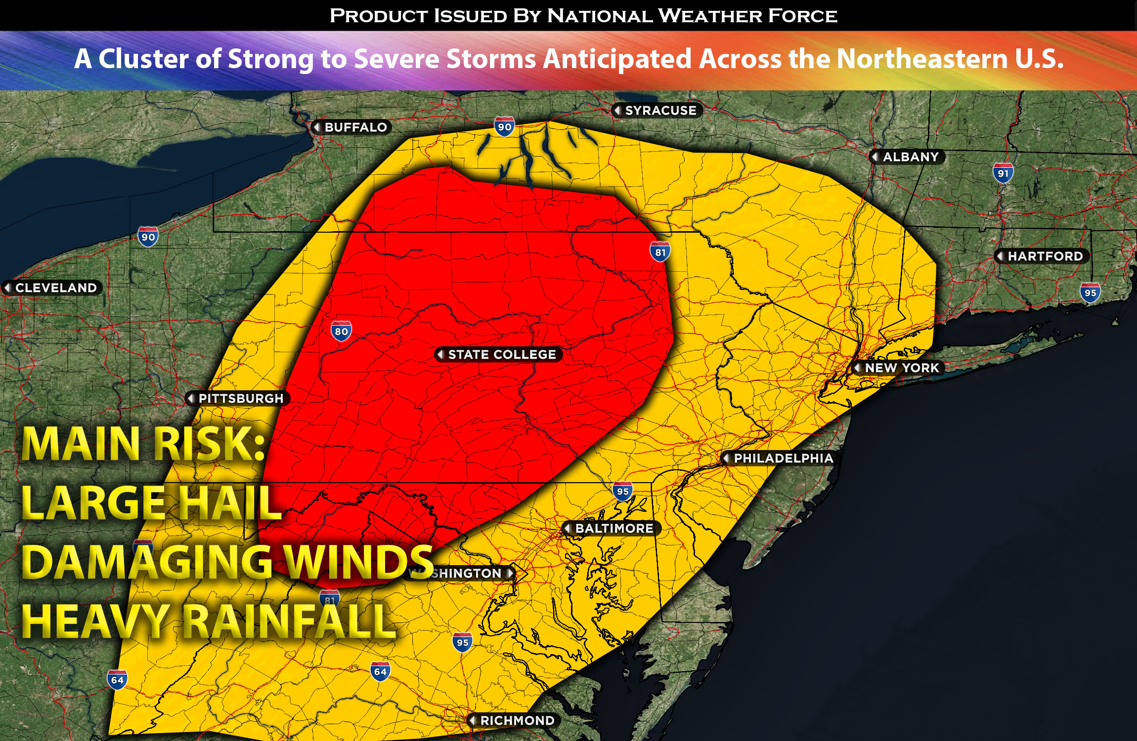 A Cluster of Strong to Severe Storms Anticipated Across the