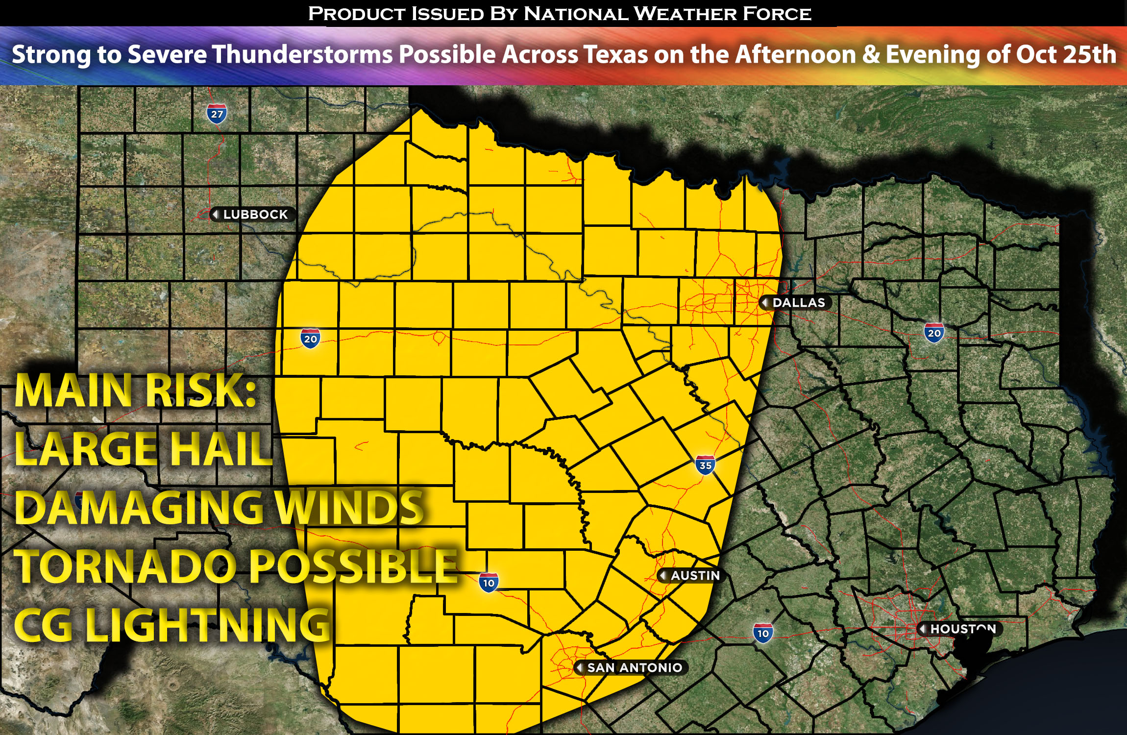 Strong to Severe Thunderstorms Possible Across Texas on the Afternoon