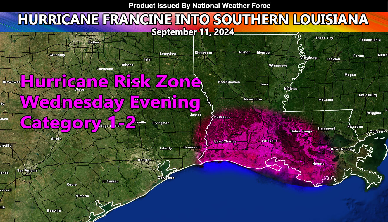 Francine Will Hit Southern Louisiana as a Hurricane on Wednesday